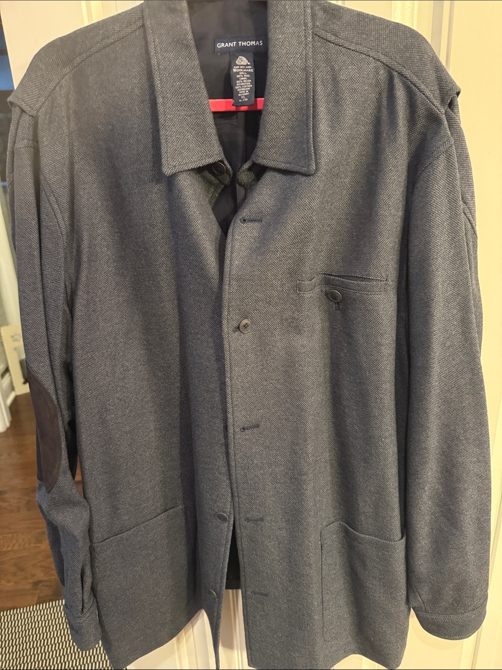 Men's Lightweight Gray Button-Front Shirt Jacket